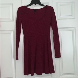 Forever 21 Burgundy Skater Dress